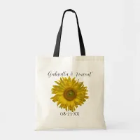 Yellow Sunflower Wedding Tote Bag