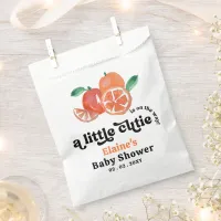 A Little Cutie Is On The Way Orange Baby Shower  Favor Bag