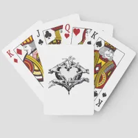 Protecting A Heart  - Skeleton Hand Heart Poker Cards