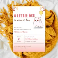 Cute Ghost A Little Boo Halloween Baby Shower  Invitation