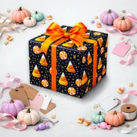 Cute Black Illustrated Candy Corn Wrapping Paper