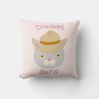 Cute Cowboy Hat Cowgirl Fun Cat Slogan Throw Pillow