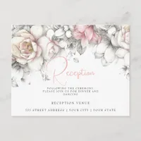 Classic Modern Ivory and Blush Floral  Enclosure Card