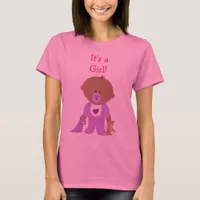 It's a Girl Purple Dressed Baby  Maternity Shirt