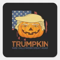Trumpkin Halloween Funny Design Square Sticker