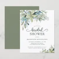 BUDGET Green Eucalyptus Bridal Shower Invitation