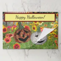 Placemat Pad - Jack-O-Lanterns in the Flowers