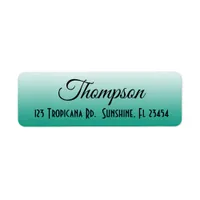 Personalized Teal Gradient Return Address Label