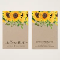 Sunflower Kraft Earrings Jewelry Display Card