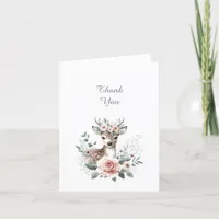 Woodland Animal Baby Deer Shower Thank You Card