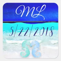 Wedding Date Bride and Groom Initials Stickers