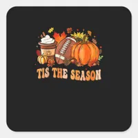 Pumpkin Spice Football Tis The Season Square Sticker