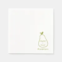 Perfect Pair - Chic Pear Illustration Cute Wedding Napkins