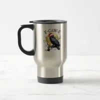 Funny Crow F-Caw-F Bird Gothic Christmas Santa Hat Travel Mug