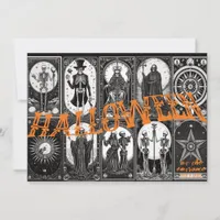 Halloween Tarot Orange Cosplay Spooktacular Party Invitation