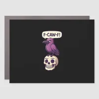 F-Caw-F Crow Skull Halloween Humor Graphic Design Car Magnet