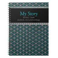 MyStory Teal+Black Geometry Energy Custom Notebook