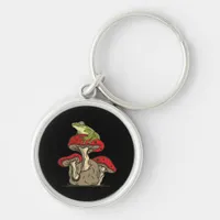 Frog Mushroom Cottagecore Classic Retro Appeal Keychain