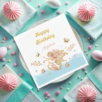 Magical Fairy Mermaid Girl's Birthday Party Napkins