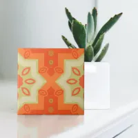 Orange Red Green Modern Ethnic Moroccan Pattern Ceramic Tile