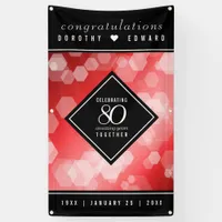 Elegant 80th Ruby Wedding Anniversary Celebration Banner