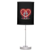 Skeleton Couple Holding Hands Inside A Heart Of Ro Table Lamp