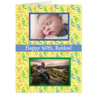 Jumbo Sized Happy Birthday Now and Then Photos Card
