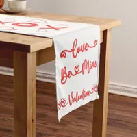 Valentine's XOXO with Hearts in Red | Short Table Runner