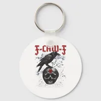 F-Caw-F Funny Halloween Crow Raven Gothic Humor Keychain