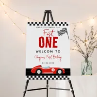 Fast One Race Car Boy 1st Birthday Party Foam Board