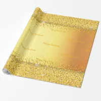 Christmas gold glitter sparkle golden wrapping paper