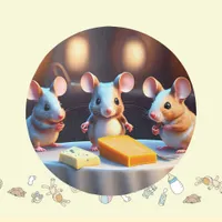 Mouse family at the dining table, nursery  rug