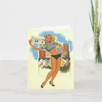 Newsflash,  Vintage Pinup Birthday Card