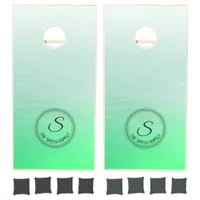 Green Monogrammed Personalized Corn Hole Game