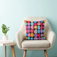 Abstract Circle Pattern Colorful Throw Pillow