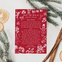 Hand Draw Doodle Christmas letter from Santa  Invitation