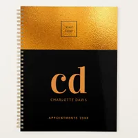 Logo black gold monogram initial business planner