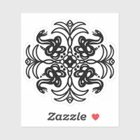 Black and Blue Snake Mandala  Sticker