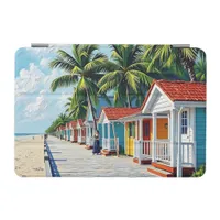 Colorful Tropical Vibrant Beach Huts iPad Mini Cover