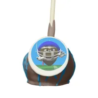 Funny Cartoon Football in a Helmet Cake Pops