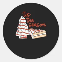 Funny Tis The Season Design Christmas Tree Classic Round Sticker