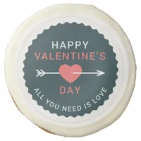 Arrow Heart Happy Valentine's Day Sugar Cookie