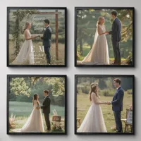 Custom Wedding Photo Monogram Peel And Stick Photo Tile