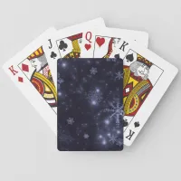 Snowflakes with Midnight Blue Background Poker Cards