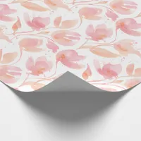 Abstract Watercolor Pattern in Peach and Pink Wrapping Paper