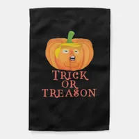 Trick Or Treason Halloween Impeach Trumpkin Design Garden Flag