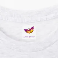 Personalized kids label with butterfly