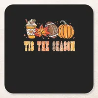 Tis The Season Football By Creative Square Paper Coaster