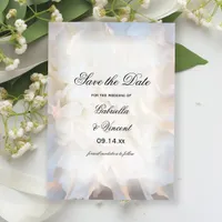 White Carnation Floral Wedding Save the Date