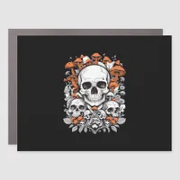 Whimsigoth Skulls & Mushrooms Vintage Botanical Ae Car Magnet